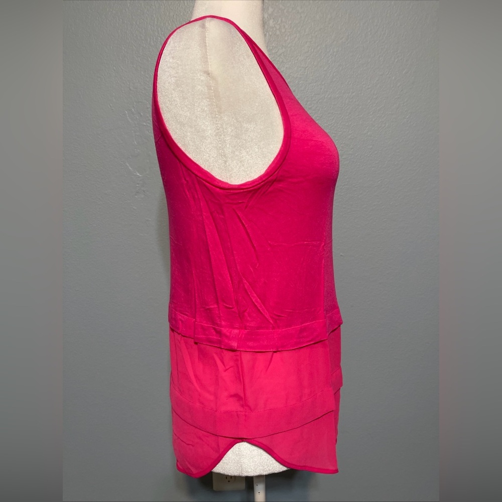 Michael Kors‎ Hot Pink Sleeveless Hi-Low Tank Top Y2K Summercore Size M - Picture 2 of 7